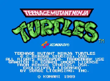 Teenage Mutant Hero Turtles (UK 2 Players) screen shot title